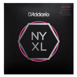 D'Addario NYXL45130 Nickel Wound Bass Guitar Strings, 5-string Regular Light, 45-130, Long Scale