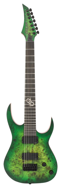 Solar S1.7AHLB 7 String Electric Guitar - Lime Burst Matte
