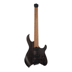 Cort Space G6MS Multiscale Fan-Fret 6-String Electric Guitar Semi Gloss Transluscent Black with Gig Bag front top view
