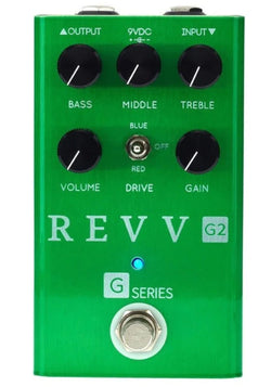 Revv G2 Green Channel Guitar Pedal top view