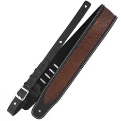 Richter Luxury Special Rattlesnake Black / Brown Guitar Strap #1061