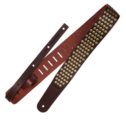 Richter Raw II Rivet Brown / Old Gold Guitar Strap #1323