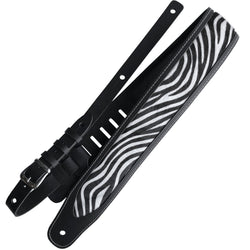 Richter Luxury Special Zebra Black / White Guitar Strap #1604