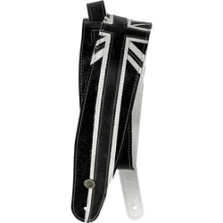 Planet Waves Premium Leather Guitar Strap Union Jack Black/White 2.5