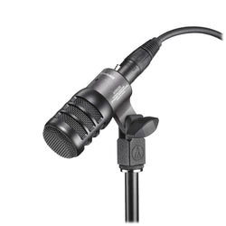 ATM230 hypercardioid dynamic microphone with a low profile, perfect for miking rack and floor toms