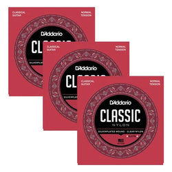 D'Addario EJ27N-3D Student Nylon Classical Guitar Strings 3-PACK (Normal Tension)