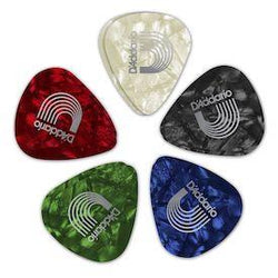 D'Addario Assorted Pearl Celluloid Guitar Picks, 10 pack, Light