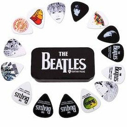 D'Addario Beatles Signature Guitar Pick Tins, Logo, 15 picks