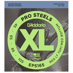 D'Addario EPS165 ProSteels Bass Guitar Strings, Custom Light, 45-105, Long Scale