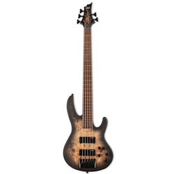 LTD D-5 Poplar Burl Bass - Black Natural Burst Satin