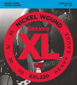 D'Addario EXL230 Nickel Wound Bass Guitar Strings, Heavy, 55-110, Long Scale