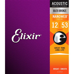 Elixir Acoustic 80/20 Bronze Nanoweb Light 12-53