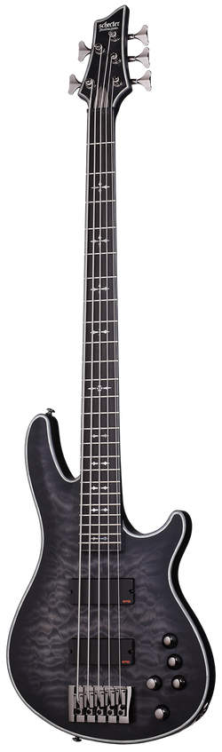 Schecter Hellraiser Extreme 5 See Thru Black Satin Bass Guitar