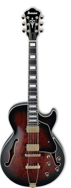 Ibanez AG95QA DBS Artcore Hollowbody Guitar Dark Brown Sunburst