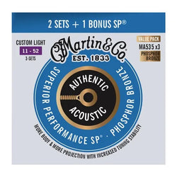 Martin Authentic Acoustic Strings, Custom Light, 11-52 Promo 3PK