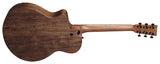 Martin Koa Acoustic Electric Guitar: Road Series Stage Cutaway Koa back