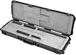 SKB Injection Molded Open Cavity Electric Bass Flight Case - TSA Latches, with wheels