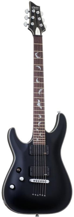 Schecter Damien Platinum-6 left hand Satin Black Electric Guitar.