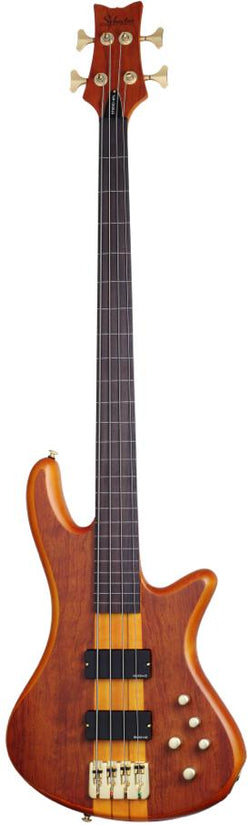 Schecter Stiletto Studio 4 Fretless Honey Satin Bass Guitar