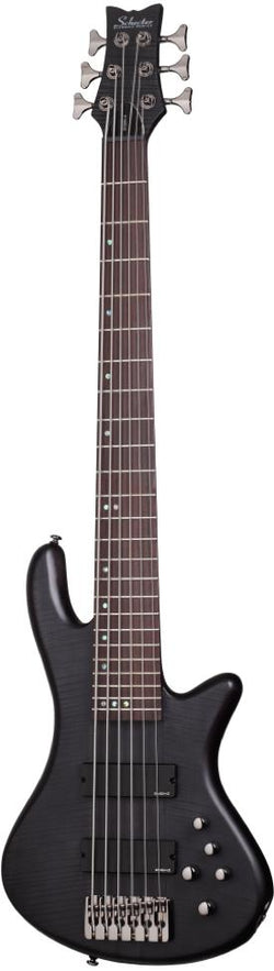 Schecter Stiletto Studio 6 Bass Guitar – See-Thru Black Satin