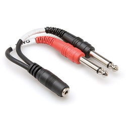 Hosa YMP-434 3.5mm TRS(F) to Dual 1/4 in TS(M) Stereo Breakout Adaptor Cable