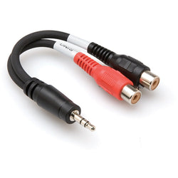 Hosa YRA-154 Stereo 3.5mm Mini Phone Male to 2 RCA Female Y-Cable - 6