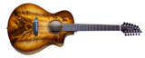 Breedlove Pursuit Exotic S Concert Amber 12 String CE Myrtlewood-Myrtlewood top angle